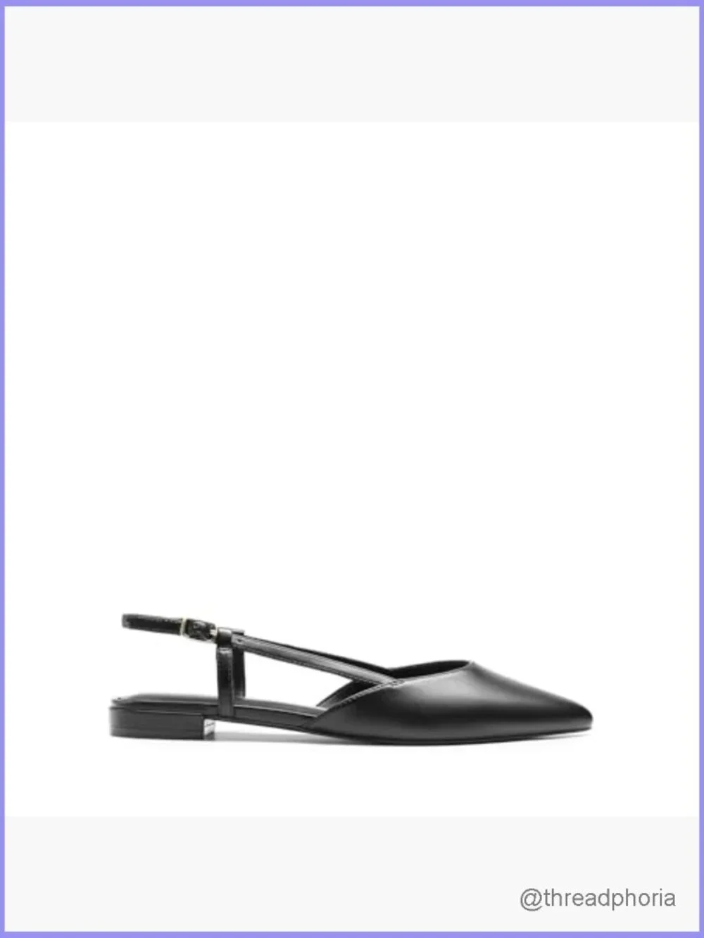 Pointed Toe Slingback Flats with Buckle Strap Lightweight Low Heel Office Work